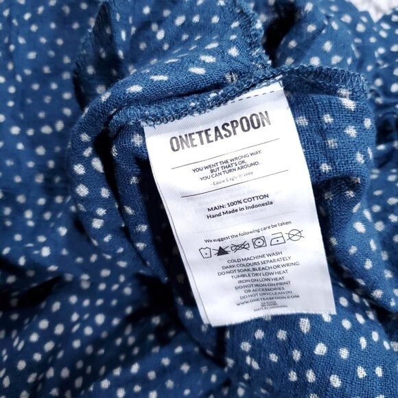 One Teaspoon Starry Night Wrap Dress Navy Blue White Dot Women's Size Medium - Picture 5 of 10